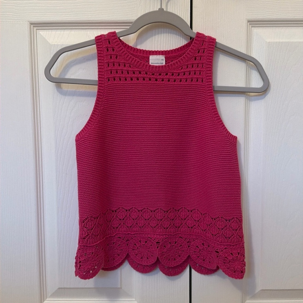 Abercrombie kids hot pink crochet tank size 11/12